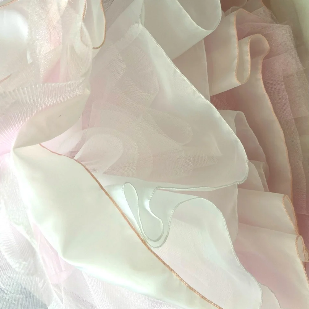 Pink Princess NWT- Blossom Poly Silk Bodice, Tulle Dress w/ Flower & Sash - Picture 7 of 9